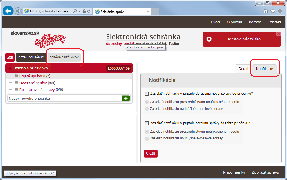 zalozka notifikacie