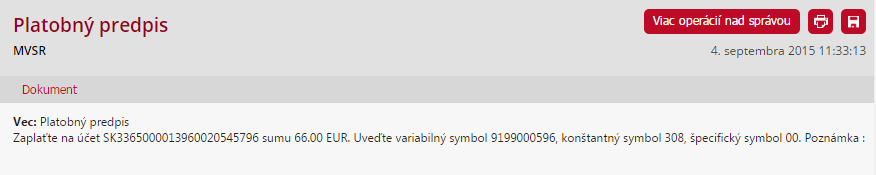 platobný predpis
