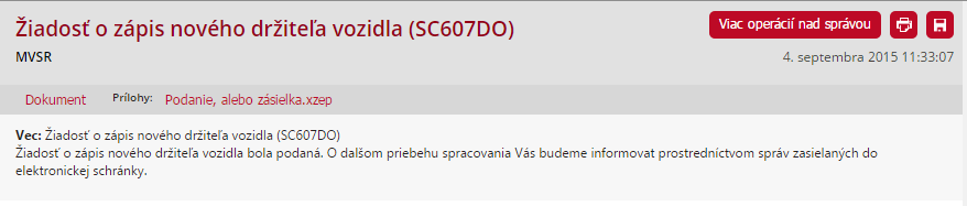 žiadosť o zápis