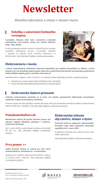 Prehľad noviniek Marec 2021 Ilustračný obrázok Prehľad noviniek Marec 2021 Ilustračný obrázok