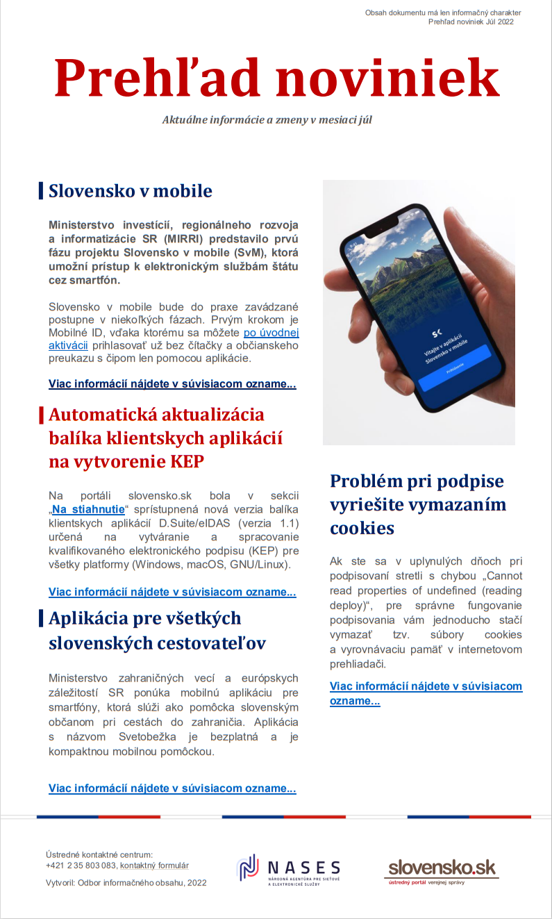 Obr. 1 - Ilustračný obrázok - Prehľad noviniek Júl 2022 Obr. 1 - Ilustračný obrázok - Prehľad noviniek Júl 2022
