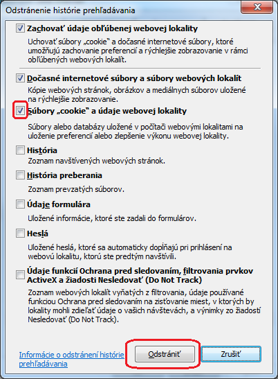 Vymazanie dát prehliadania v prehliadači Internet Explorer