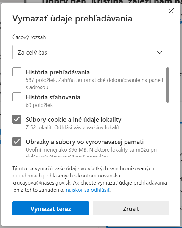 Vymazať údaje prehliadania - Microsoft Edge Vymazať údaje prehliadania - Microsoft Edge