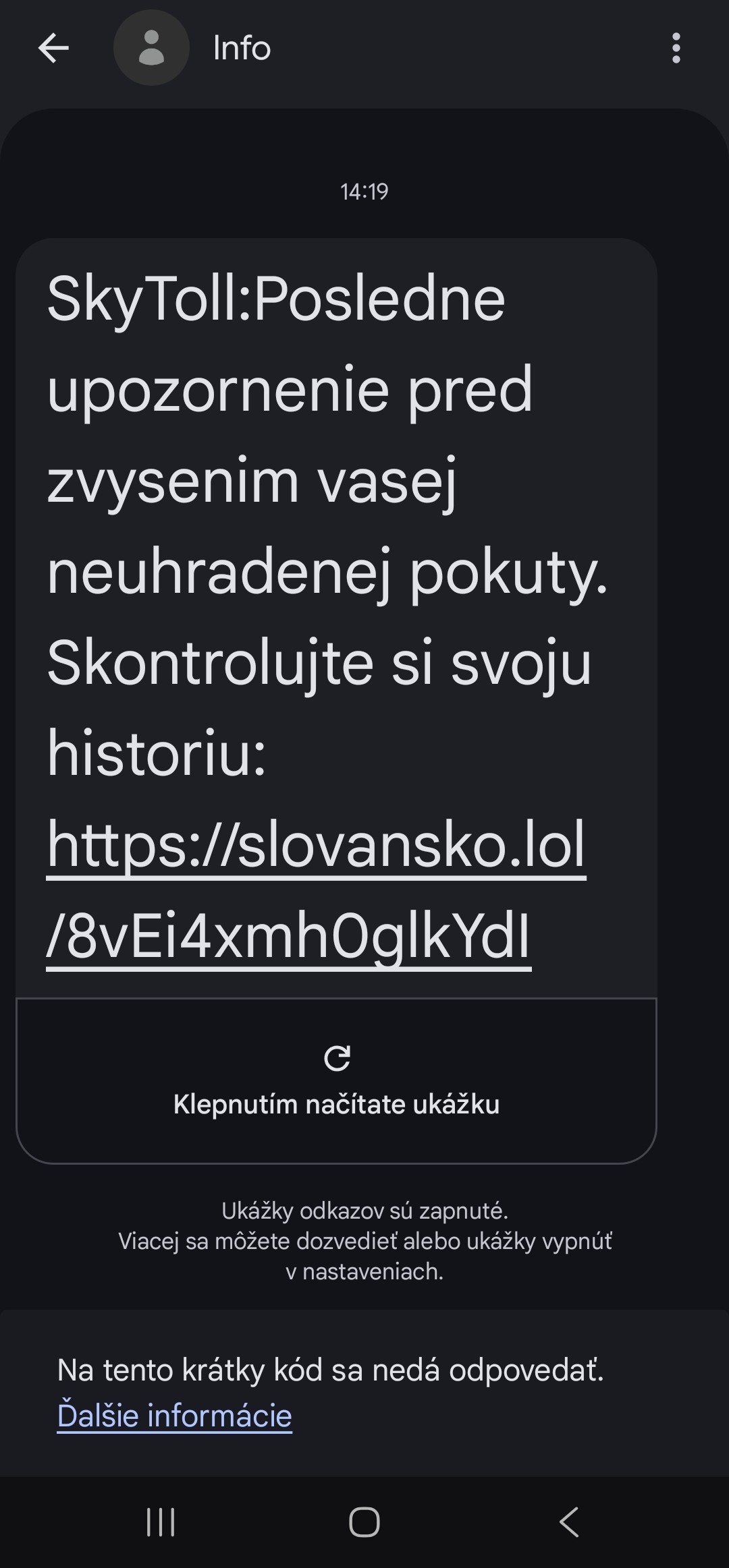 sms podvod