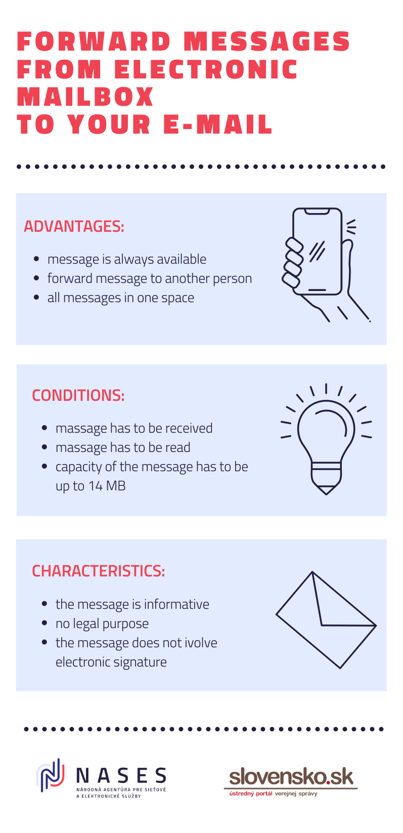 fGraphic illustration - Forwarding messages from the electronic mailbox to my e-mail