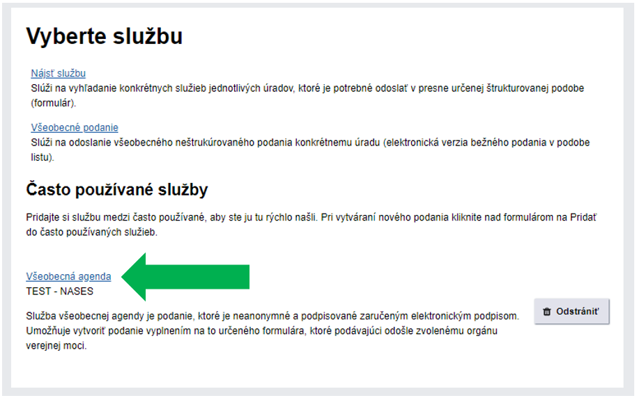 Často používané služby Často používané služby
