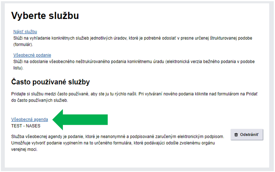 Často používané služby