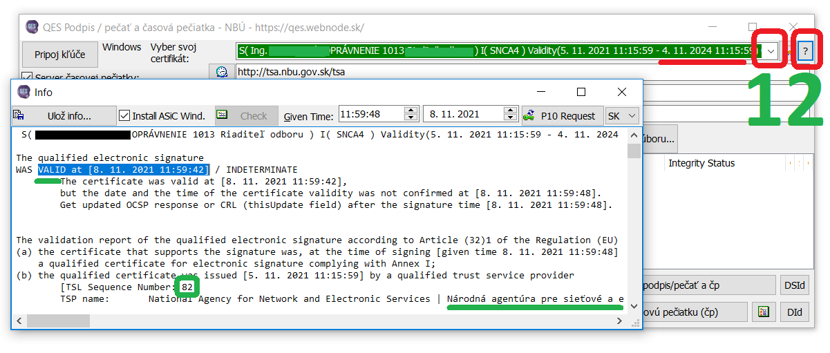 The image describes the procedure for checking the validity of the signature before sending the message