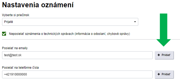 Nastavenia oznámení Nastavenia oznámení