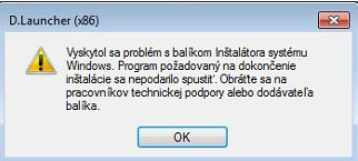 Problém s balíkom inštalátora Problém s balíkom inštalátora