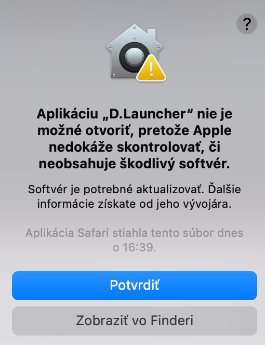 Malicious software warning Malicious software warning